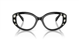 SWAROVSKI Women's Sk2006 Prescription Eyewear Frames, Black/Demo Lens, 52 mm