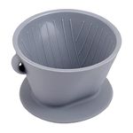 Segarty Silicone Coffee Dripper, 1 Set Gray Pour Over Coffee Maker with Storage Pouch, Size NO.2 Reusable Coffee Filter Cone Drip Holder Slow Brewer with 3 Holes for Travel, Camping, Backpacking