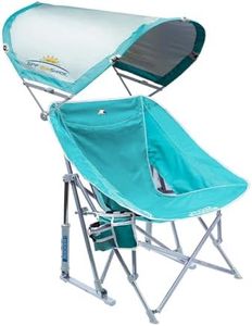 GCI Outdoor Waterside Pod Rocker Outdoor Rocking Chair with Sunshade Canopy