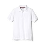 French Toast Boys' Short Sleeve Pique Polo Uniform Shirt (Standard & Husky), White, 10-12