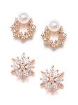 Zaveri Pearls Combo of 2 RoseGold Cubic Zirconia Brass Stud Earrings For Women-ZPFK10217