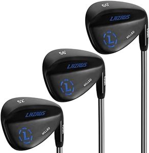 Lazrus Golf | Premium Quality Forged RH 52, 56, 60 Degree Golf Wedge Set for Exceptional Performance, Golf Wedges with Micro Milled Face for Enhanced Spin | Clubs for Men (Black, 3 Wedges (52,56,60)