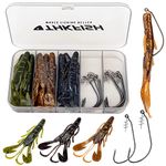 THKFISH Fishing Hooks Twist-Lock Hooks Weighted Hooks Swimbait Hooks for Soft Plastics Saltwater Freshwater 19PCS