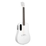 LAVA ME 4 Electro-Acoustic Guitars Carbon Fiber Travel Smart Audio Guitar with 3.5 inch TouchScreen, HILAVA 2.0 System, Right-handed, FreeBoost 3.0, Airflow Guitar Bag (38" White)