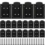 20pcs Deck Railing Bracket Connectors for 2"×4", Sturdy Nylon Deck Rail Brackets with 160pcs Screws, 2"x4" Brackets for Railing Wood Lumber Post Wooden Stair Fence Railings Handrail, Black