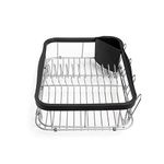 Umbra Sinkin Dish Drying Rack – Dish Drainer Caddy with Removable Cutlery Holder Fits in Sink or on Counter top, Black & Nickel