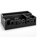 Coffee Station Organizer for Countertop - Wooden Coffee Bar Station with Coffee Pod Storage, Condiment Organizer, Coffee and Tea Holder, Perfect for Home and Office Use, Mini Coffee Bar Setup