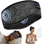 LC-dolida Sleep Headphones Headband, Reflective Headband Bluetooth 5.4, Black Sports Headband Earphones Wireless Visibility, Cooling Headband for Night Cycling Jogging Yoga Side Sleeper