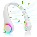 ITSHINY Bladeless Neck Fan, Portable Neck Fan, Cooling Hanging Neck Fan, 4000mAh Mini Cooling Fan, Personal Neck Fans Rechargeable with 3 Speeds LED Light for Women Man Home Office Travel Outdoor