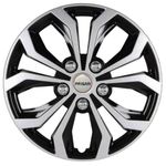 PRIGAN Black Silver 16 Inch Wheel Cover Universal for All Cars Having 16 Inch Wheel (Set of 4 Pcs) (Press Fitting) Model- PRIGAN-BS-16