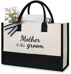 TOPDesign Canvas Tote Bag for Mother of the Groom, Mom Gifts for Mother in Law at Wedding, Engagement, Bridal Shower, Appreciation Gift from Bride