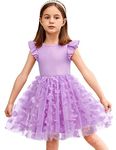 Arshiner Girls' Tulle Sundress Summer Flower Princess Wedding Dress for Toddler Girl (0-Butterfly, 2T)