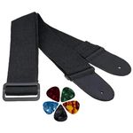 IMAGINEA Electric Guitar Strap/Belt with Leather End for Acoustic Guitar (Black)