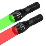 DUCOS LED Torch Green and Red Light Hunting Torch One Mode Handheld Flashlights 350 Yards Zoomable Predator Light Waterproof Tactical Torch Coyotes Varmints Hog Hunting Torch