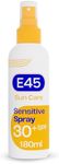 E45 Sun Body Cream Spray for Sensitive Skin - Hydrating Sun Spray with very high UVA and UVB protection and SPF 30 - Instantly Moisturising for Dry Skin, Sensitive Skin and Eczema Prone Skin - 180 ml