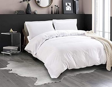 Elegant Comfort Luxury 3-Piece Duvet Cover Set - 1500 Premium Hotel Quality Microfiber Hotel Collection - Comforter Cover with Button Closure and Shams, Full/Queen, White