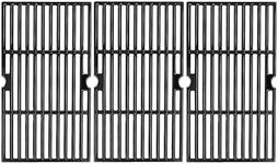 BBQMall 16 7/8" Porcelain Enameled Cast Iron Grill Cooking Grates for Charbroil 463420508, 463420509, 463420511, 463436213, 463436214, 463436215 463461613 463440109 Gas Grills Grates Replacement Parts