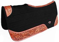 CHALLENGER Horse Saddle PAD Western Contoured Wool Felt Moisture Wicking Saddle Pad Black 39177BK