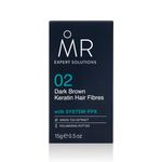 MR Dark Brown Hair Fibres (15g). Paraben Free Hair Loss Concealer with System-PPX, Thinning Hair Concealer for Bald Patch Cover Up, Hair Fibres Dark Brown, Hair Thickener for Men, Hair Texture Powder