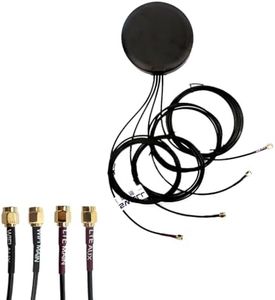 Maswell 4 Combo 2X2 5G MIMO Plus 2X2 MIMO WIFI6 Antenna Cellular 700-4900MHz Both Magnet and Adhesive Mount Bluetooth Wimax Zigbee Antenna SMA Male for RP SMA Plug for WiFi not for Speed Competition