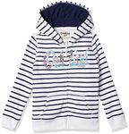 OshKosh B'Gosh Girls' Logo Hoodie, White Navy Stripe, 3 Years