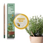 Sprout Wood-Cased Pencils | Happy Bee Edition | #2 HB Pre-Sharpened Graphite Plantable Wooden Pencils with Bee-friendly Flower, Herb & Vegetable Seed | GEngraved with Inspirational Quotes | 5 Pack