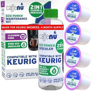 Descaling Solution and Cleaning Kit For Keurig 1.0, 2.0 K Cup Coffee Machines. 3 Month Supply. 4 Keurig Cleaning Pods & Descaler for Keurig Coffee Machines
