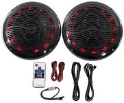 2) Rockville 6.5" 600w ATV/UTV/RZR/CART/Polaris Speakers+Multi Color LED+Remote