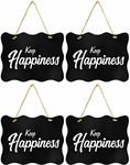 KREEPO Chalkboard Reusable Messages Board Wave Curve Edge Double Sided with Hanging Stirng Color-Black Size(7.8inch X 10inch)-(Pack of 4)_04