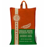 Pride Of India - Extra Long Indian Premium White Basmati Rice, 5 Pound (2.26 Kilo) Reclosable Bag - Naturally Aromatic, Aged, Flavorful, Slender, Non Sticky Grains - Great Value for Money