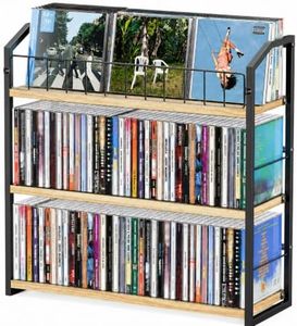 PAPAGIFTREE 3-Tier CD Holder, CD Storage Rack for Non-slip Feet, Premium Display Organizer Tower for Collection, Modern Heavy-Duty Storage Shelf 11 lb Per Shelf Capacity, Store up to 123 CDs