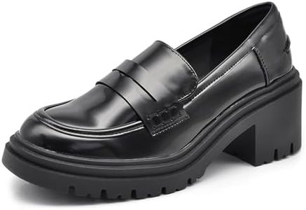 IF Fashion Scarpe Mocassini Slip On Loafers da Donna con Tacco Comodo Platform Piattaforma IF-6647 Nero N.41
