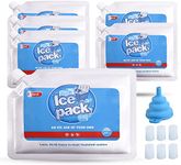 6pack Ice Packs for Lunches Freezer Blocks-(add water Once = Reuse) Reusable Ice Packs Slim and Durable Ice Packs for Cool Box Foldable Silicone Funnel Suitable for Picnics, Camping