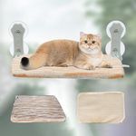 Cat Window Perch Large, Cat Window Hammock Cat Bed Window, Double-Sided Design, Suitable for Both Summer and Winter (Yellow/M)