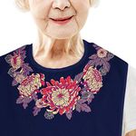 Classy Pal | Adult Bibs for Women | Clothing Protector for Senior Citizens with Embroidered Design, Reusable, Washable (Mum Collar)