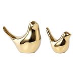 WANLIAN Small Gold Birds Statues Modern Home Decor Animal Figurines Shelf Decor Items Bookshelf Decor, Small Decor Items for Bedroom Dresser Office, 2Pcs (Gold -1)