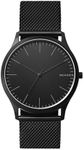 Skagen Signatur Minimalist Men's Watch with Stainless Steel Bracelet, Mesh or Leather Band, Black, Signatur and Jorn