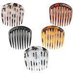 Vanyibro 5 Pcs French Twist Comb Set, Retro Celluloid Hair Comb with 9 Teeth Non-Slip Clips, Hair Styling Accessories for Women and Girls