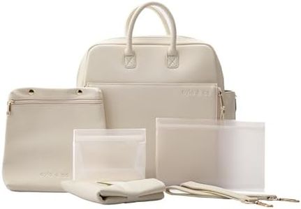 Ayla & Co Full-Size Diaper Bag Backpack, Baby Essentials Cross-Body Changing Bag for Baby Girl/Boy Convertible Straps Portable Tote Bag, Baby Changing Pad, Insulated Pockets & Pouch, Ivory