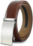 Coipdfty Men's Belts Leather Ratchet Dress Belts for Men Adjustable Belt for Casual Jeans（brown belt 31"-36"）