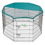 90CM HIGH, 55" X 55" Octogan, 8 panels, VivaPet Galvanized Weatherproof RABBIT PUPPY RUN PEN CAGE, DUCK GUINEA DOG PLAYPEN, PLAY PEN, ENCLOSURE, Chicken RUN, WITH SAFETY COVER NET