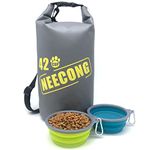 NEECONG Dog Food Travel Bag with Collapsible Dog Travel Bowls, 42 Cup Dog Food Storage System for Camping, Travel and Everyday-10L Dog Food Dry Bag