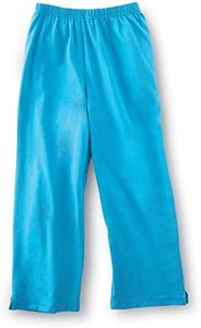 Collections Etc Women's Elastic Waist Comfortable Cropped Capri Pants, Turquoise, XXX Large