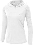 JHMORP Women's Hiking Shirts Hoodie Lightweight UPF 50+ Sun Protection Long Sleeve Tops Outdoor Pullover (White,CA L)