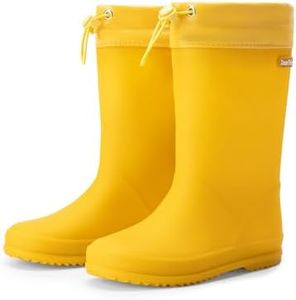 DREAM PAIRS Kids Rain Boots Boys Girls Lightweight Boots Waterproof Easy-on Outdoor Playing Rain Boot Unisex-Child,Size 10 Toddler,Yellow,SDRB2401K