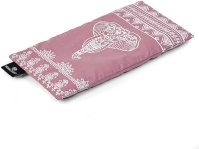 Yoga Studio Organic Aztec Elephant Eye Pillow - 23cm x 12/13cm, Organic Lavender & Linseed Scented Yoga Pillow for Tired Eyes, and Headaches (Dusty Pink Aztec Elephant)