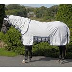 Masta Sweet Itch Combo Fly Rugs for Horses with Neck and Belly Wrap - Horse Fly Rug 600D Ripstop Breathable Sheet, Insects Flies Bug Protection - White, Size 5ft 6inch