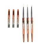 BQAN 3pcs Nail Art Brushes, Nail Detail brush, Nail Liner (or Striper) Brush Nail Art Drawing Brush for nail Design. Nail Painting Tools with 3 Pieces Multiple Sizes 7mm/9mm/11mm Rose gold