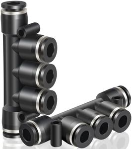 TAILONZ PNEUMATIC 4MM OD 5 Pcs Straight Push Connectors Plastic Quick Release Connectors Air Line Fittings PK-4 (5 Way)