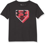 Under Armour Boys' Short Sleeve Shirt, Crewneck, Lightweight and Breathable, Sp22 Black Baseball, 4